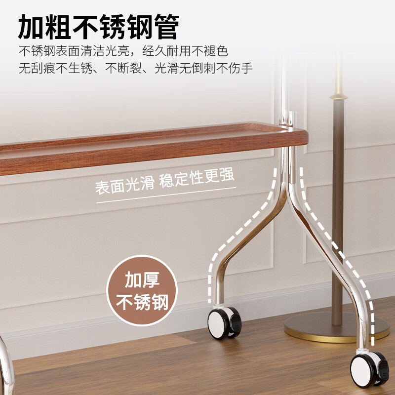 Chuanghao TV Mobile Bracket 32-75 inches Universal TV Floor Stand Movable Stainless Steel/Wood Grain Wheels Living Room Bedroom TV Hanger Perforated Board Storage Trolley 32-75 Inch Stainless Steel/Single Layer Shelf/Perforated Board Storage