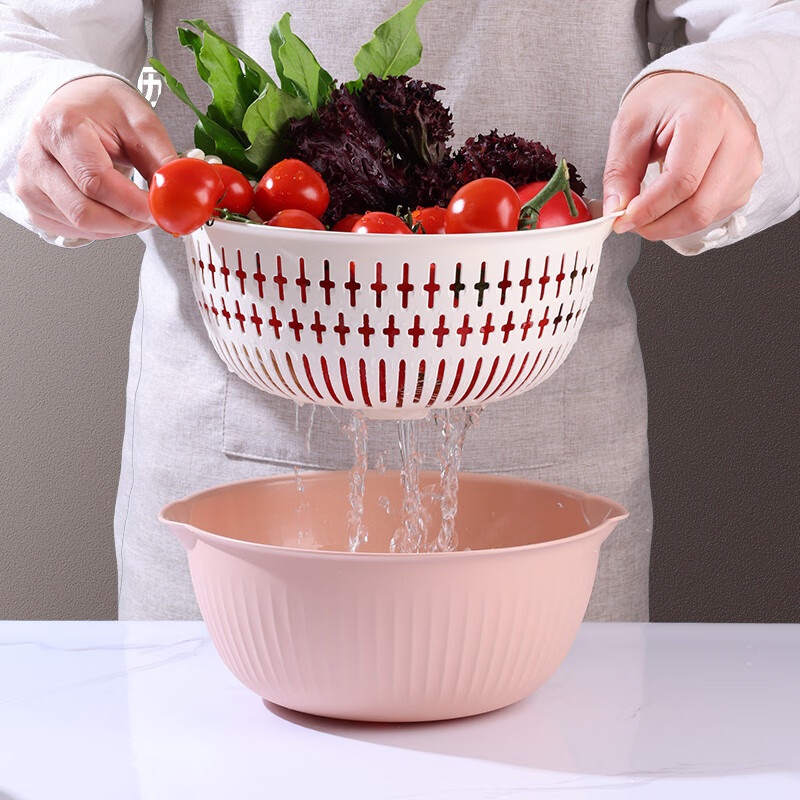 Zheji drain basin two-piece set of each size and color wash basin drain basket soft pink