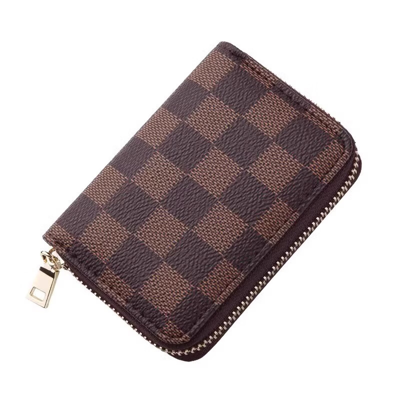 Scarecrow Card Holder Women's Anti-Degaussing Document Slot Large Capacity Driver's License Card Slot Card Bag Wallet Integrated Driver's License Coin Purse Plaid Brown Organ 18 Card Slots + 2 Functional Slots