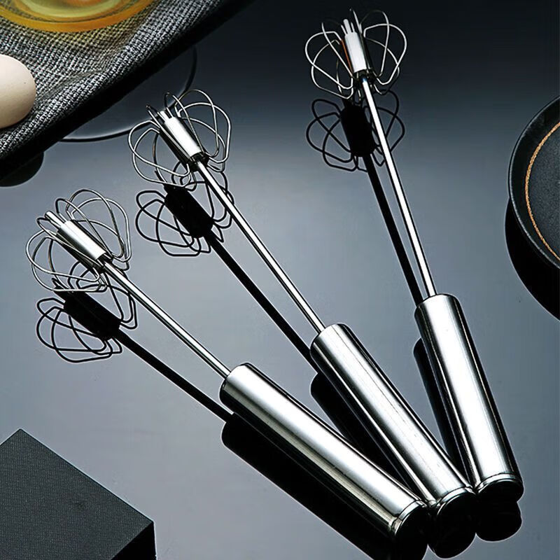 JIMANG semi-automatic 304 egg beater push-type design is suitable for small household manual mixing and whipping of cream, practical small semi-automatic egg beater