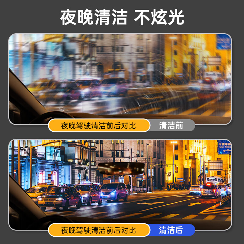 WD-40 WD40 Oil Film Remover Car Front Windshield Oil Film Remover Foam Oil Film Remover Oil Cleaner WD40 Oil Film Remover Two Bottles + Sponge Wipe