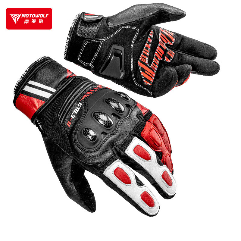 MOTOWOLF four-season motorcycle gloves riding genuine leather carbon fiber rider equipment off-road motorcycle anti-fall GM3-B