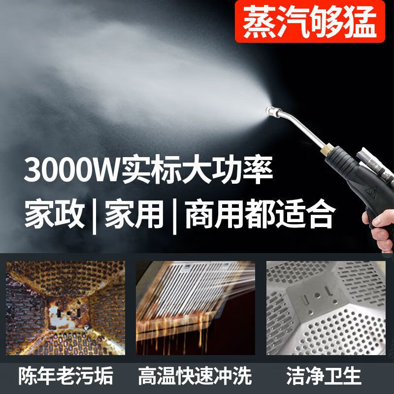 Jingzino Household Steam Cleaner High Temperature and High Pressure Housekeeping Appliances High Temperature Cleaning Air Conditioning Tools Household Multifunctional All-in-One Cleaning Equipment Kitchen Fume and Grease Cleaning Machine Household 11 Models Simple Configuration 3200W Function Three-in-One 9KG Water Pressure