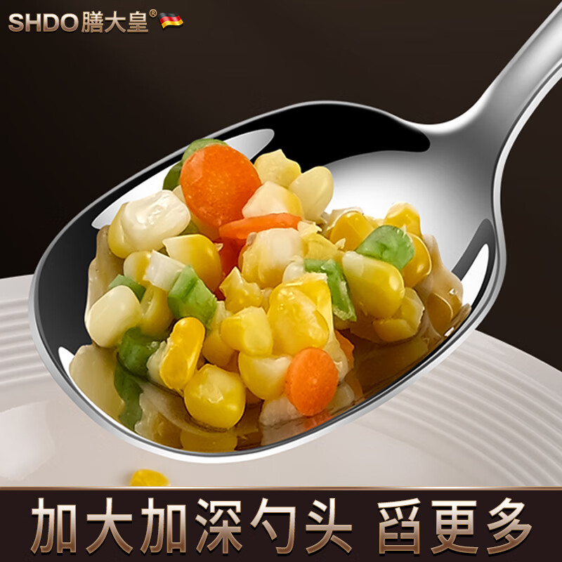 Shandahuang (SHDO) German 316L stainless steel serving spoon, public large spoon, household large male spoon, long handle large spoon, colander, serving spoon, Essen 316L serving spoon + meal sharing colander