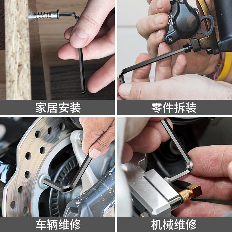 No.1 Factory electroplated silver hexagonal hexagonal screwdriver wrench long ball head 9-piece set