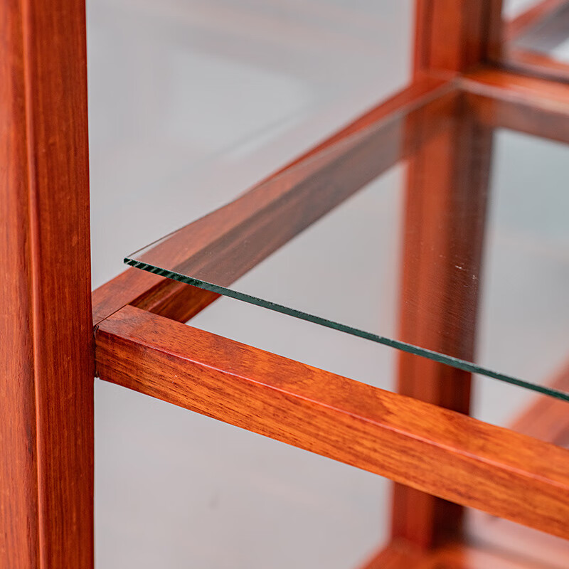 Sanjiang Mingju mahogany furniture African rosewood (scientific name: Hedgehog rosewood) wine cabinet solid wood new Chinese style living room wine cabinet display cabinet corner cabinet narrow gap storage storage cabinet O single length 50 width 40 floors high 28 total height 198CM