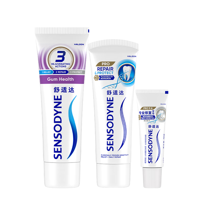 Sensodyne Professional Dentin Repair Gum Care Toothpaste JD.com self-operated family pack (90g+100g+20g*1)