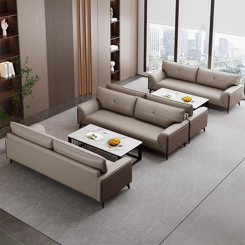 Weitai office sofa office reception room business sofa coffee table combination 3+1+ long coffee table