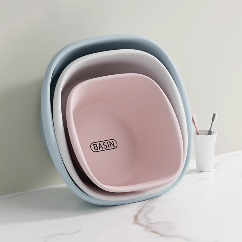 Thickened washbasin large, medium and small household laundry basin student dormitory footbath baby other storage box white thickened small 1