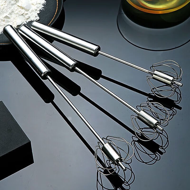 JIMANG semi-automatic 304 egg beater push-type design is suitable for small household manual mixing and whipping of cream, practical small semi-automatic egg beater