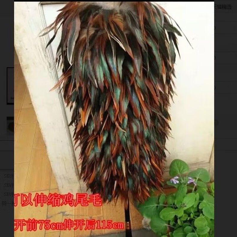 Feather duster removes dust without shedding feathers, self-produced and self-sold handmade household washable 66 cm new mahogany handle
