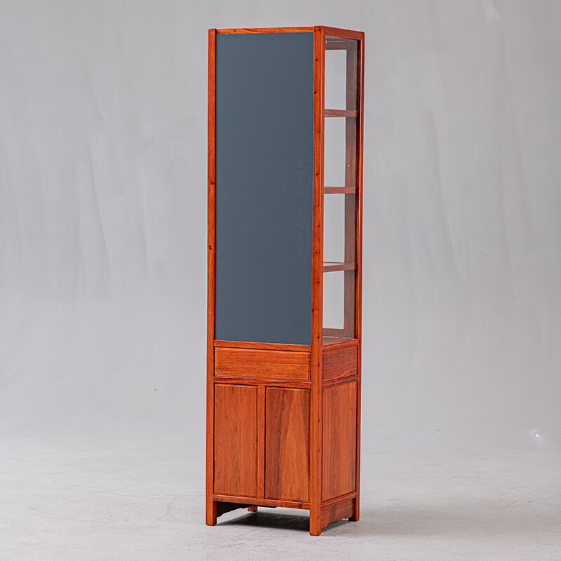 Sanjiang Mingju mahogany furniture African rosewood (scientific name: Hedgehog rosewood) wine cabinet solid wood new Chinese style living room wine cabinet display cabinet corner cabinet narrow gap storage storage cabinet O single length 50 width 40 floors high 28 total height 198CM