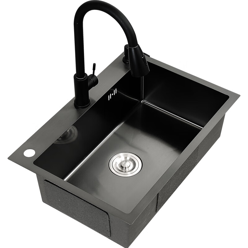 JOMOO King Sanitary Ware JOMOO thickened sus304 stainless steel sink kitchen sink basin wash basin large single sink household 75*45 nanotechnology (pull-out cup washer)