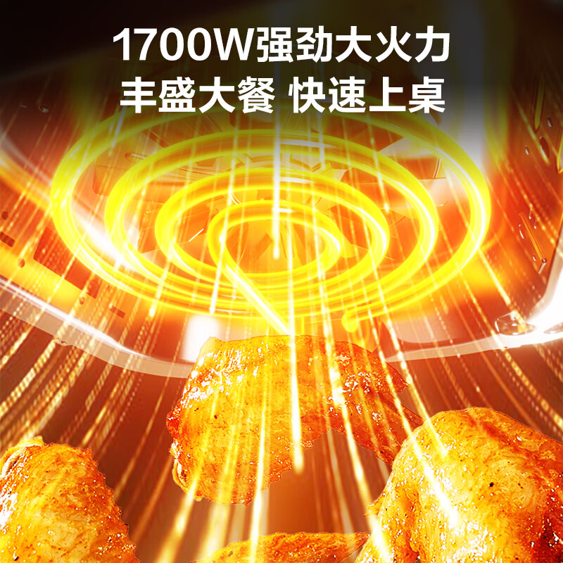 SUPOR flip-free air fryer with up and down viewable household fully automatic frying and baking machine 6L large capacity metal cavity electric fryer new KD60D876