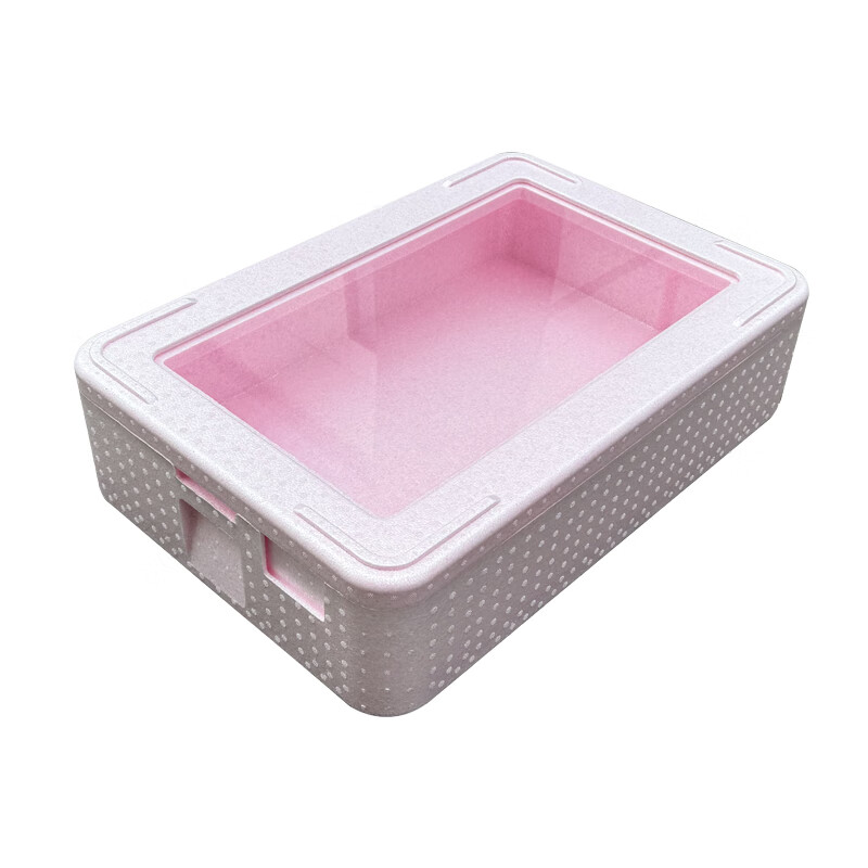 Stall epp insulated box commercial multi-layer transparent cover foam box dessert refrigerated food preservation box powder 28L bare box + 4 water-filled ice plates with transparent transparent cover insulated box