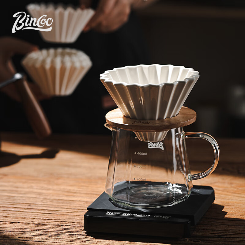 Bincoo hand brewed coffee cake filter cup origami ceramic v60 filter cup filter funnel