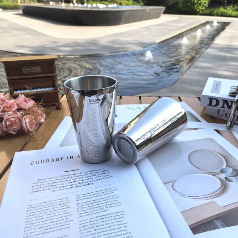 ChockMen18/10 stainless steel cup double-layer material insulated 450ml multi-purpose cup beer cup water cup tea cup beverage cup 450ml 1 piece