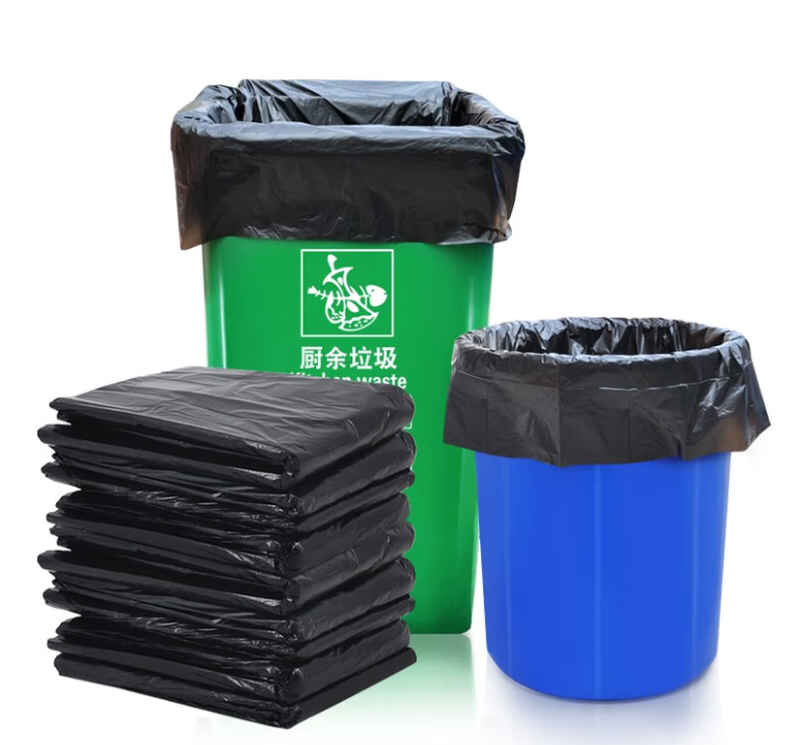 Luzhao Xinqiyuan commercial large garbage bag property sanitation flat mouth plastic bag black 100*120 32.73g 42 pieces/hand