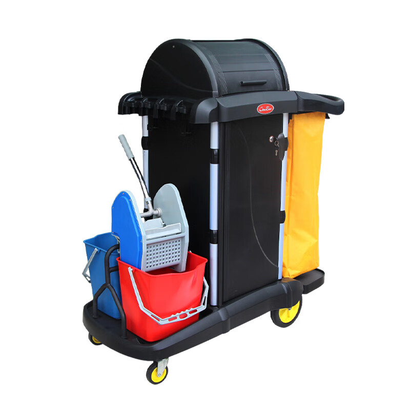 Wen Yijia Baiyun large linen cart hotel guest room restaurant property multi-functional cleaning bag trolley with cover multi-purpose cleaning trolley D-011-