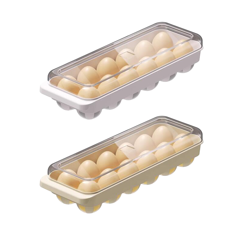 Axco egg storage box side door storage and organization refrigerator special food-grade rolling device for rolling eggs artifact fresh-keeping rack holder cream yellow-1 pack can hold 12 eggs