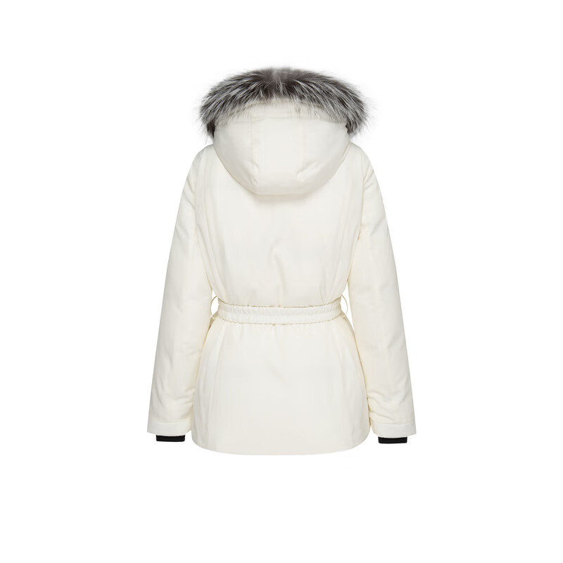Scofield 90% goose down women's casual detachable fox fur collar down jacket 2025 winter new arrival ivory white S 160