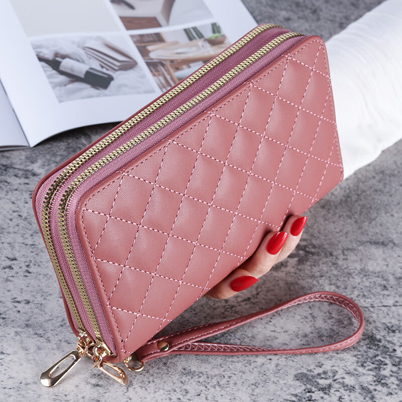 Ye Yu 2025 New Touch Screen Wallet Women's Long Double Zipper Clutch Fashion Large Capacity Soft Wallet Mobile Phone Bag Red