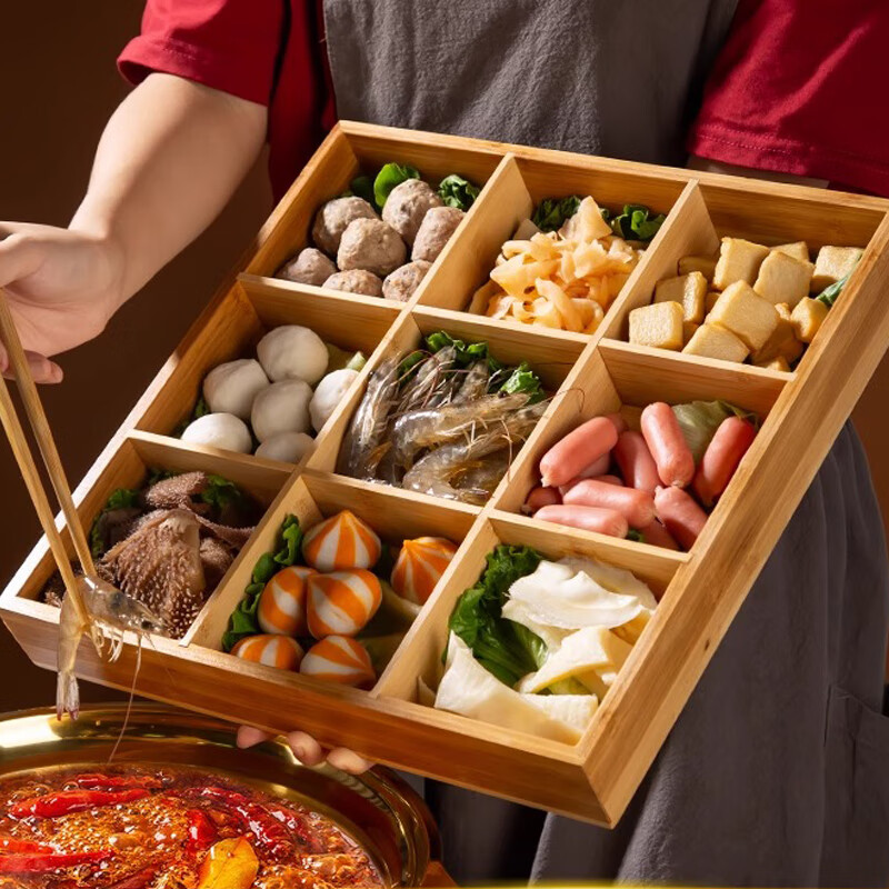 Fengtuoling Japanese hot pot dish nine-grid hot pot platter barbecue shop vegetable tray dried fruit plate snack snacks divided plate nine-point grid hot pot preparation plate/dried fruit plate