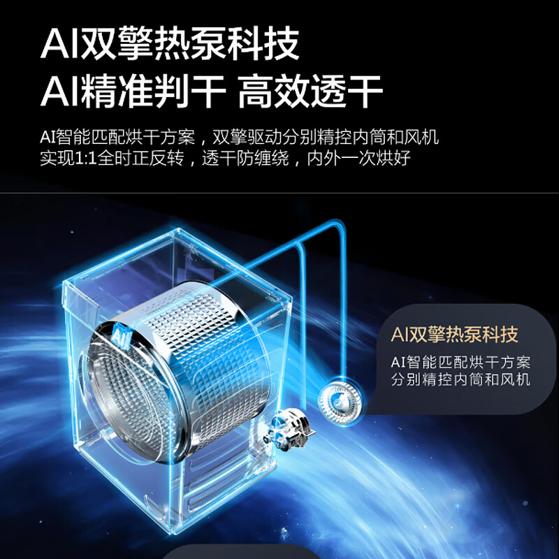 Haier Yunxi 4.0pro drum washing and drying set 10KG fully automatic washing machine + dual-engine heat pump dryer Home appliances national subsidies Jingdong self-operated 7KJ3+7KJ3