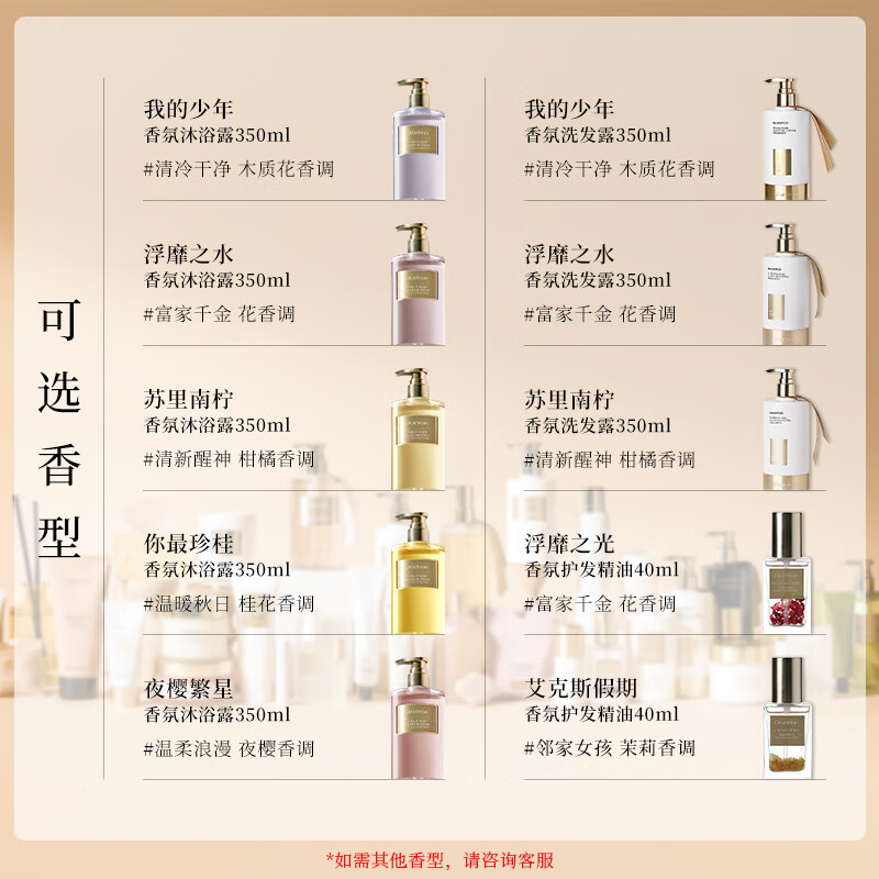 Unique Erin New Year's gift, high-end fragrance gift box set, shower gel, body lotion, shampoo, perfume, souvenir for girlfriend, customized shower gel + shampoo + hair care essential oil