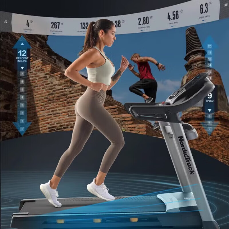 Official direct sales home treadmill fitness special folding shock-absorbing fitness equipment NordicTr T5.5S 25-speed electric slope/2.75 hp