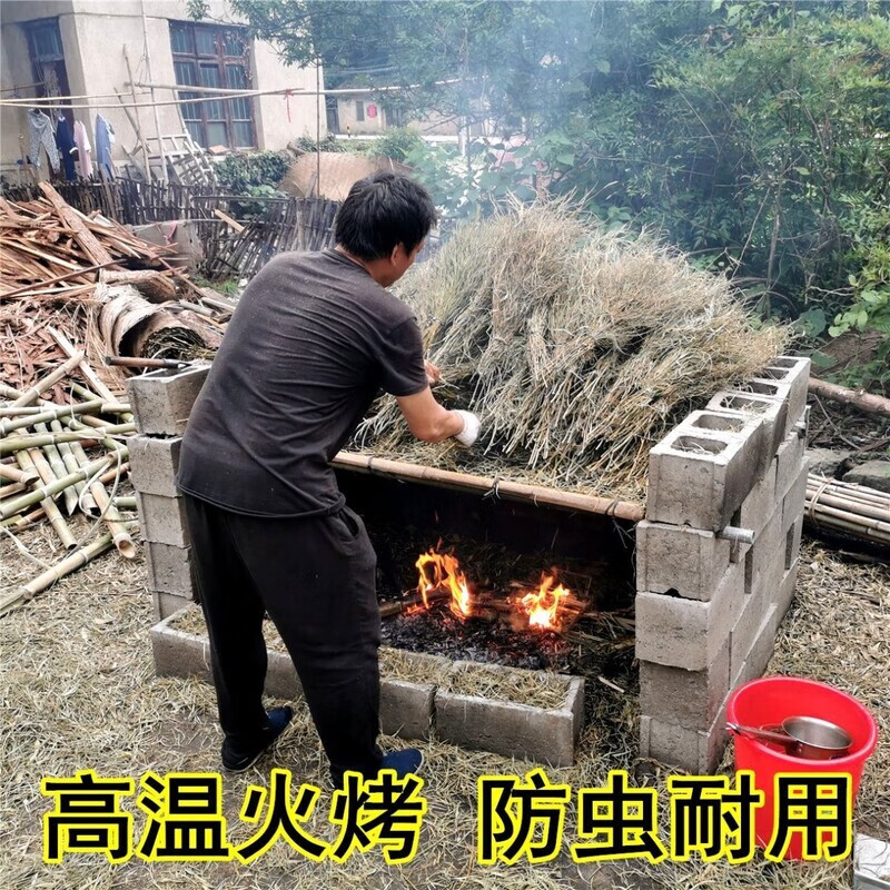 Large broom pure handmade large bamboo broom outdoor large golden branch large broom factory yard sweeping snow large bamboo broom sanitation sweep iron wire reinforced leafless bamboo broom