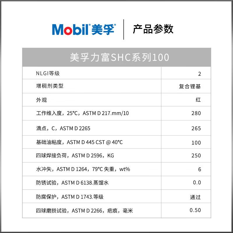 Original genuine Mobil SHC100 high speed fan mechanical bearing SHC220 synthetic high temperature butter grease Mobil SHC220 380g including invoice