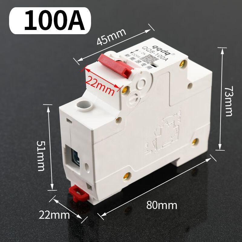 Electric vehicle air switch DC circuit breaker tricycle leakage protector power outage high-power electric motorcycle 63A single control transparent air switch