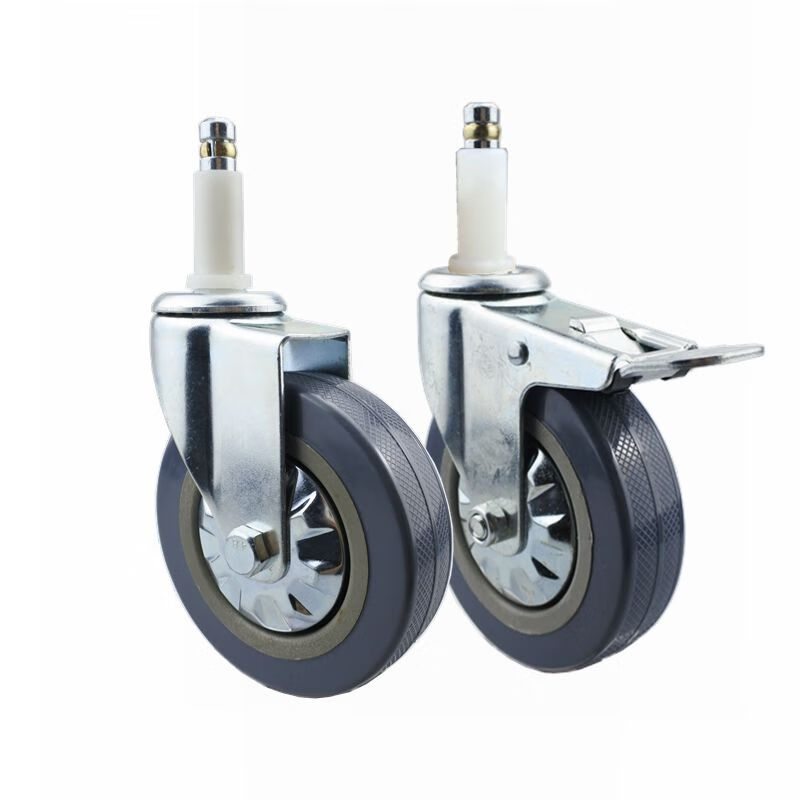 Yusenyi dining cart wheel 4-inch plastic dining cart wheel universal wheel water press wheel mop straw cart trolley wheel caster wheel 4-inch medium square rubber cover long pole rubber activity