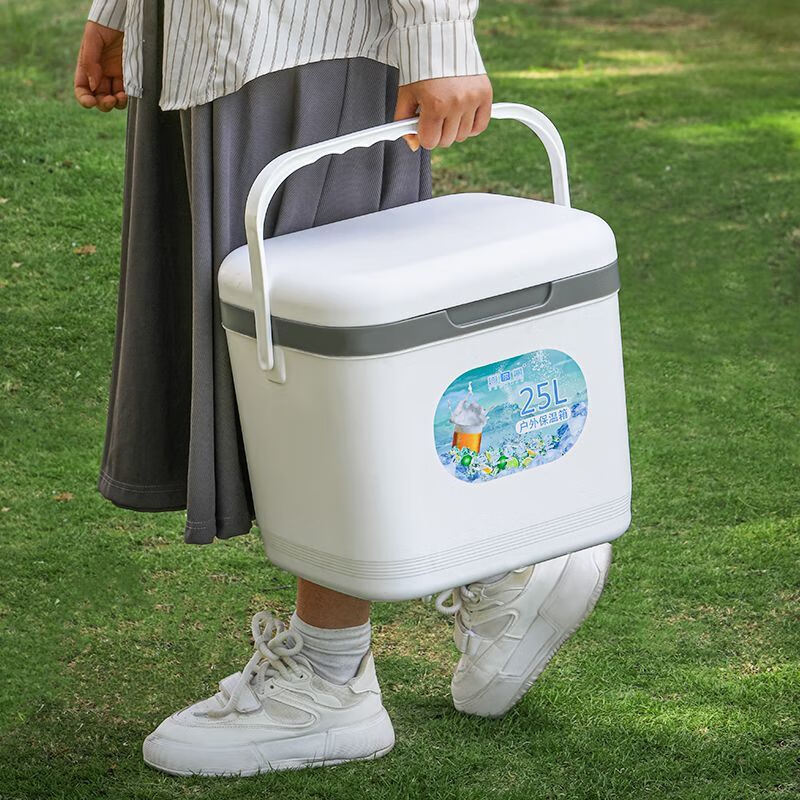 Insulated box, cooler, camping car, commercial stall, outdoor refrigerator, foam box, fishing box, ice cube, insulated ice bucket, 5 liters, free 5 ice bags + 1 ice plate, blue