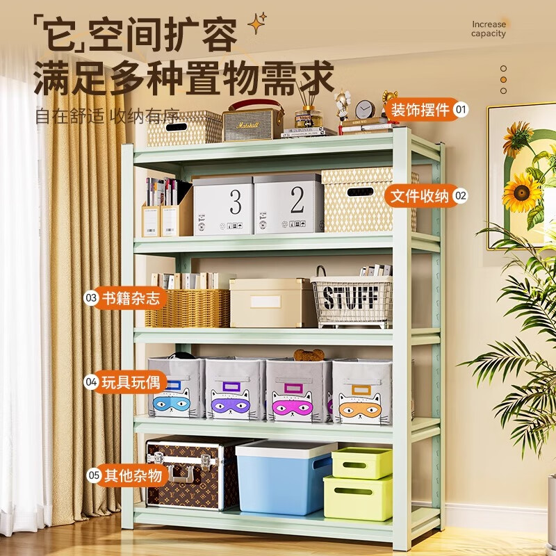 Silao household shelves multi-layer storage racks living room balcony thickened storage storage rack basement warehouse storage rack fruit green three layers - height 80cm length 40 width 30cm