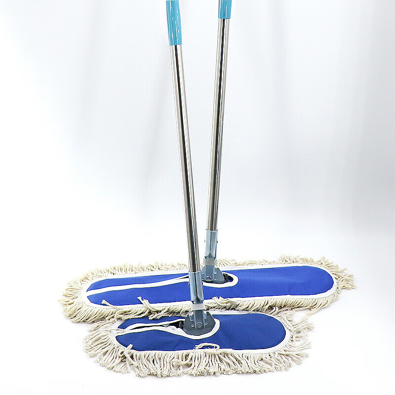 Hesdig JG-163 flat mop replacement cloth, large dust push mop head, absorbent cotton mop cloth, 60cm replacement cloth (blue) 2 pieces