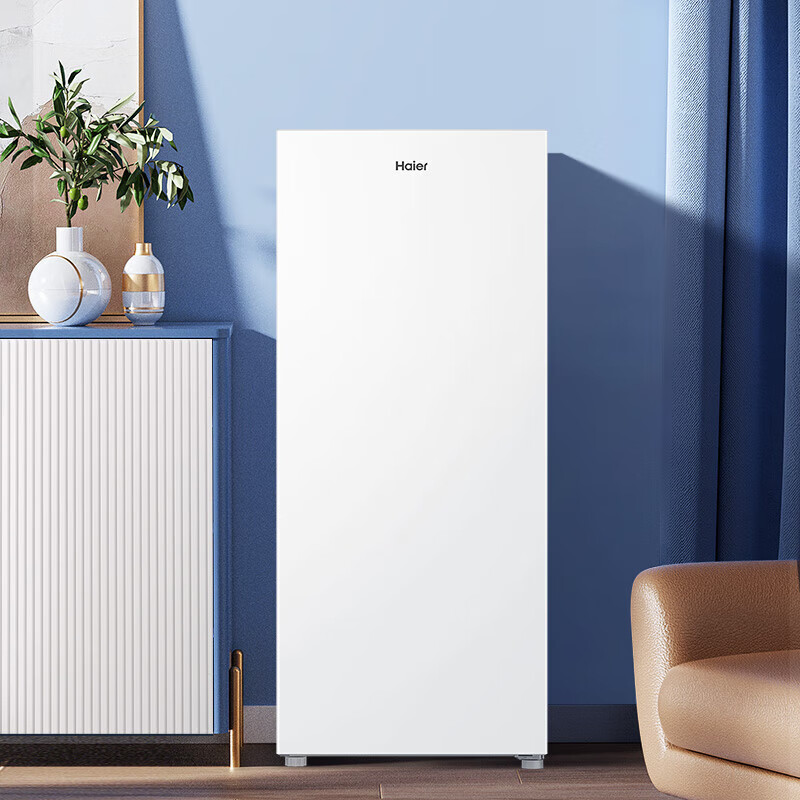 Haier freezer household vertical new level energy-saving drawer-type small freezer deep-freezing quick-frozen seafood freezer refrigerated small freezer 138 liters + air-cooled frost-free + black gold purification antibacterial + electronic temperature control