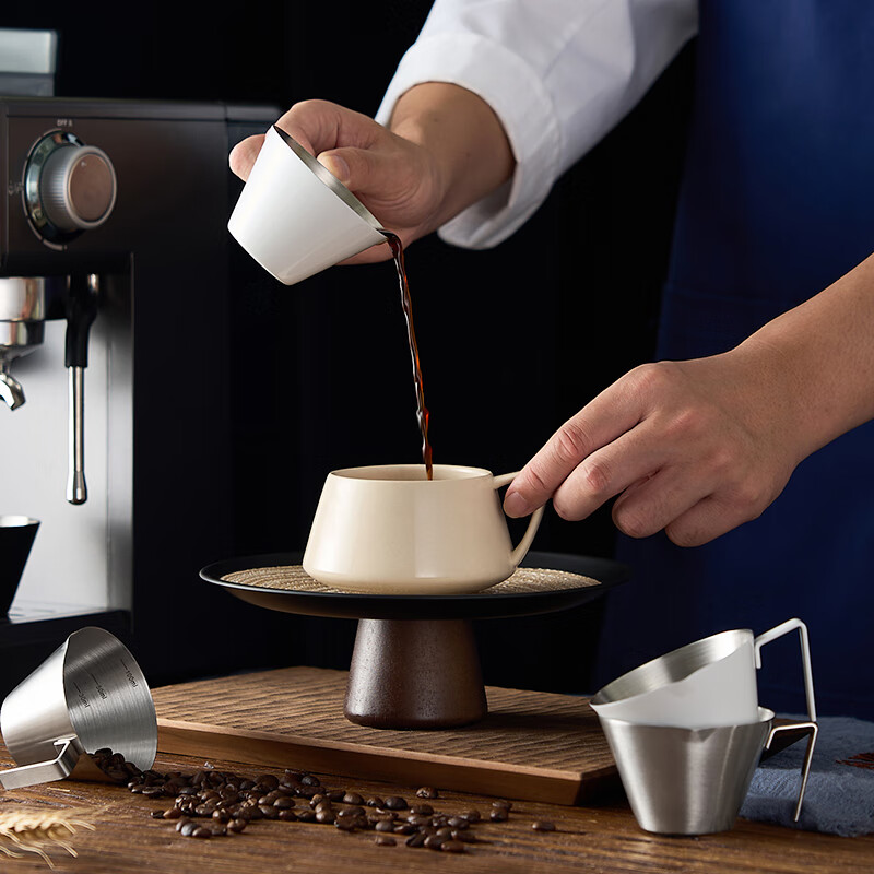 Dogen Tanimoto coffee extraction cup machine stainless steel hand brewing concentration scale measuring liquid accessories Italian large diameter ounce milk cup extraction cup 100ml original color