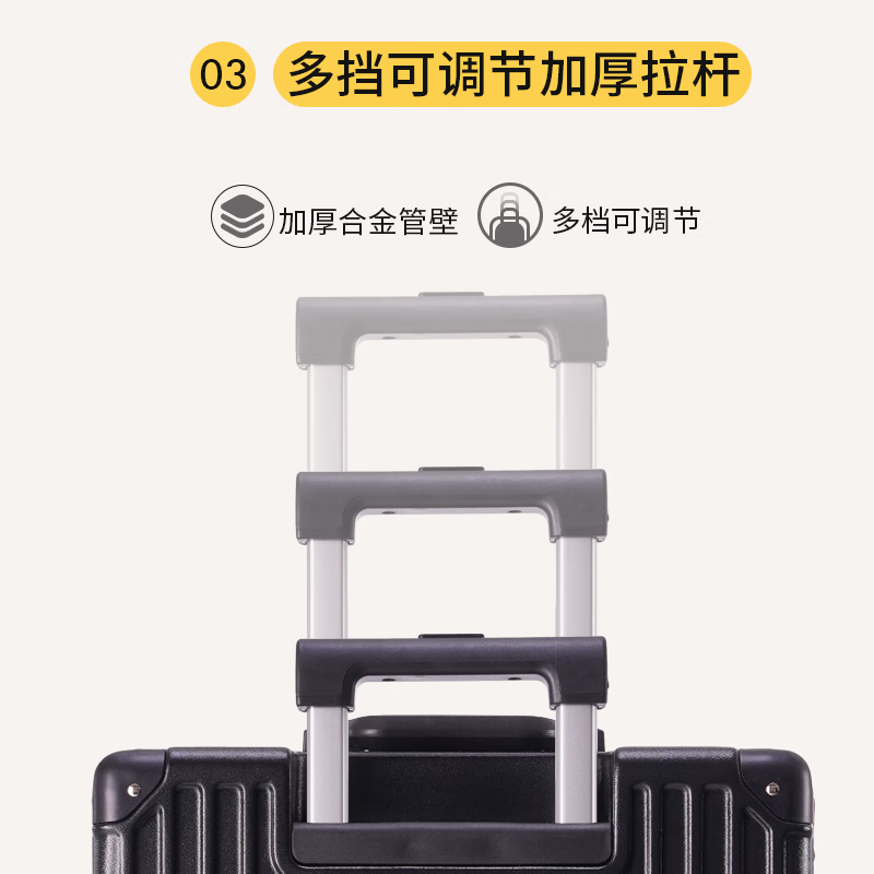 Boldun suitcase trolley case with large capacity 20 inches for men to board the plane 24 business trip check-in password suitcase, dark night black zipper style + lifetime warranty 26 inches can be checked in, suitable for more than 15 days