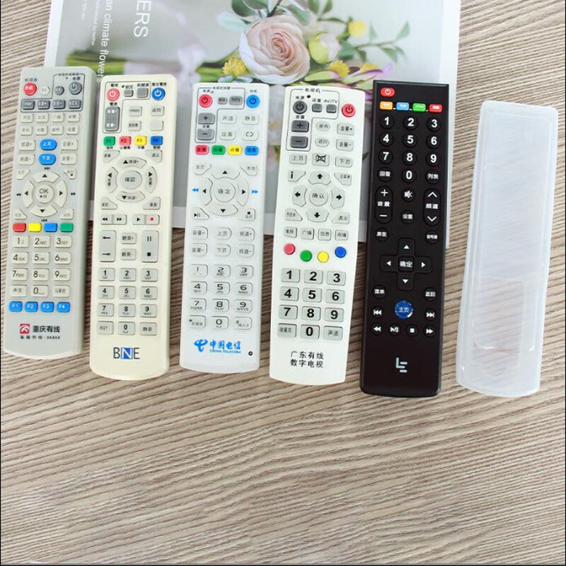 Suitable for remote control TV remote control protective cover TV remote control cover silicone protective cover remote control storage shell remote control shell cover HD transparent bear trumpet