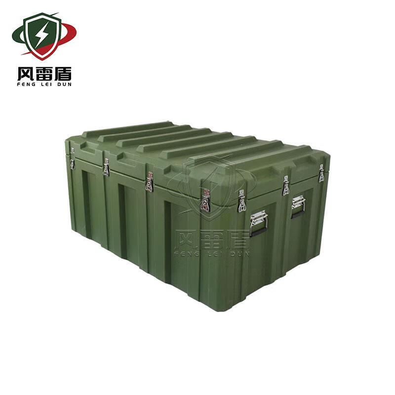 Rotational molding box 1200*800*600mm three-proof box storage equipment box material transport box precision instrument box military green wheelless model_(standard cotton)
