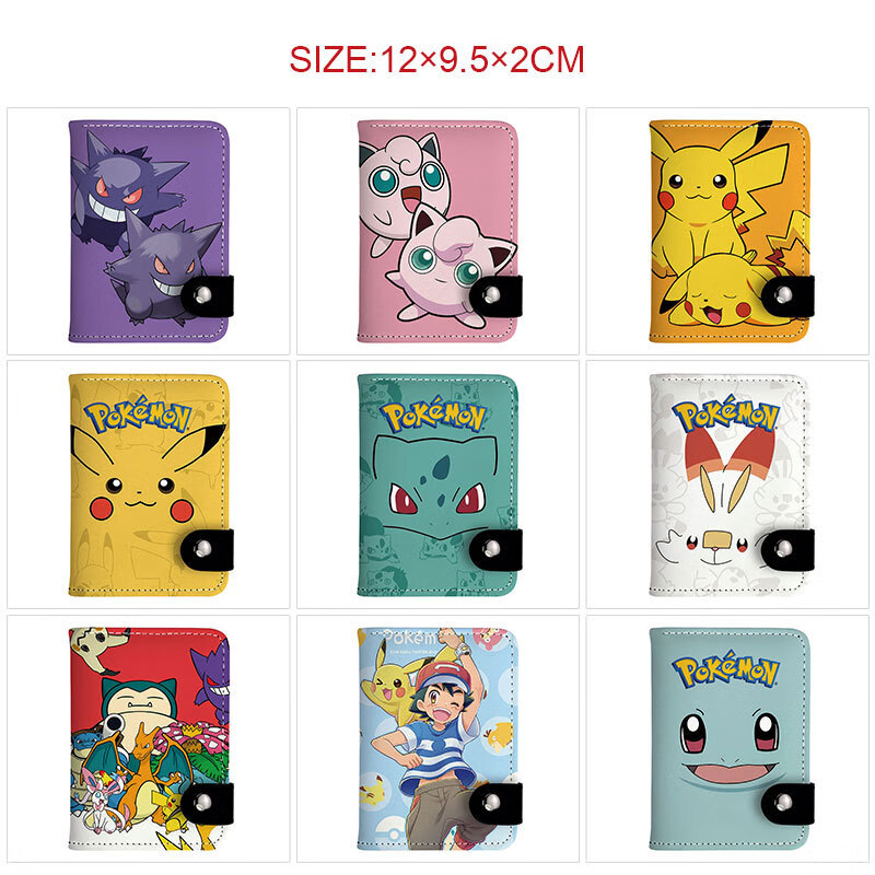 Pokémon peripheral vertical snap wallet full color cute Pikachu print multi-layered coin purse SKW-2015