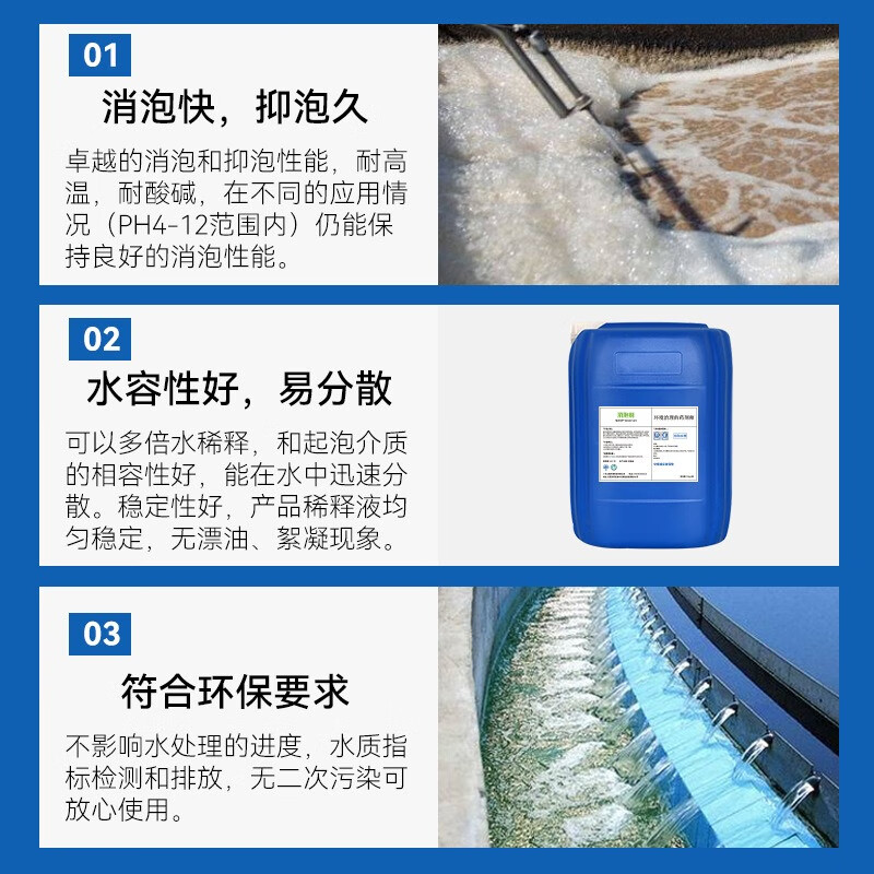 Silicone Defoamer Industrial Wastewater Defoaming Treatment Cleaning Wastewater Rapid Defoaming Foam Suppressor 25kg One Bucket