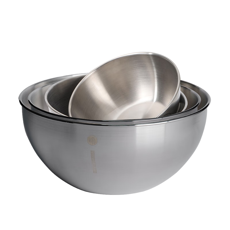 Laofangu food-grade 304 stainless steel dish basin set and thickened basin set for home use, egg-beating and marinated meat basin, stainless steel 4-piece set, capacity 500ml