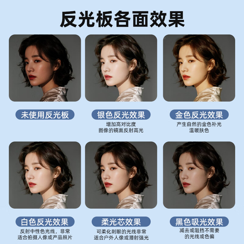 Beiyang (beiyang) 60CM two-in-one reflector studio folding fill light board portable outdoor soft light board cross bar gold and silver beauty skin polishing board props equipment bracket