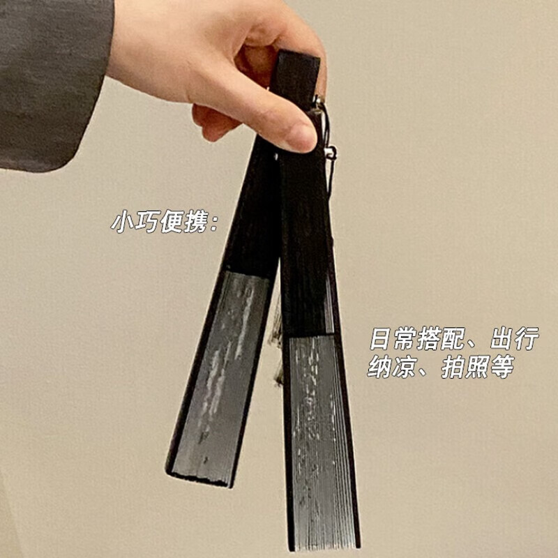 Wilkie fan ancient style folding fan dance fan cyan cheongsam fan high-end exquisite classical Chinese style folding fan orchid fan ancient style ink folding fan