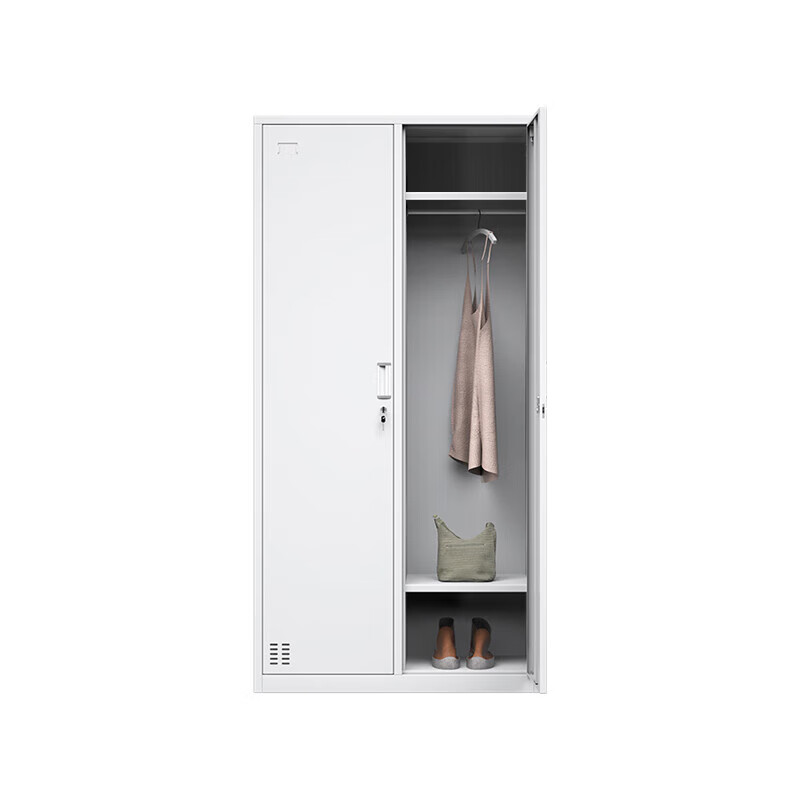 Locker, staff cabinet, iron cabinet with lock, office cabinet, shoe bag storage cabinet, multi-door wide-side cabinet, economical model, two-door locker - 500 deep, off-white