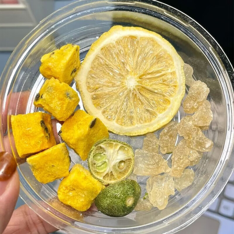 Send Yi flower fruit tea kumquat lemon passion fruit tea fruit tea Internet celebrity tea bag lemon slice instant cold brew tea * green orange lemon passion fruit tea 10g 50 bags
