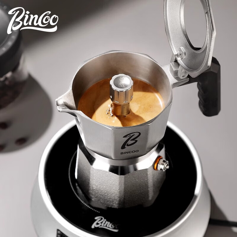 Bincoo316 stainless steel Moka pot three-valve double-valve coffee pot household small espresso coffee machine 316 stainless steel Moka pot-2 cups
